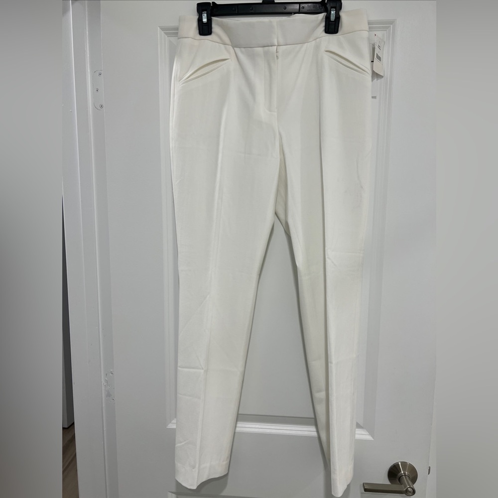 Tahari Women’s Suit Separate Cream Straight Leg Pants Size 6 BNWT
